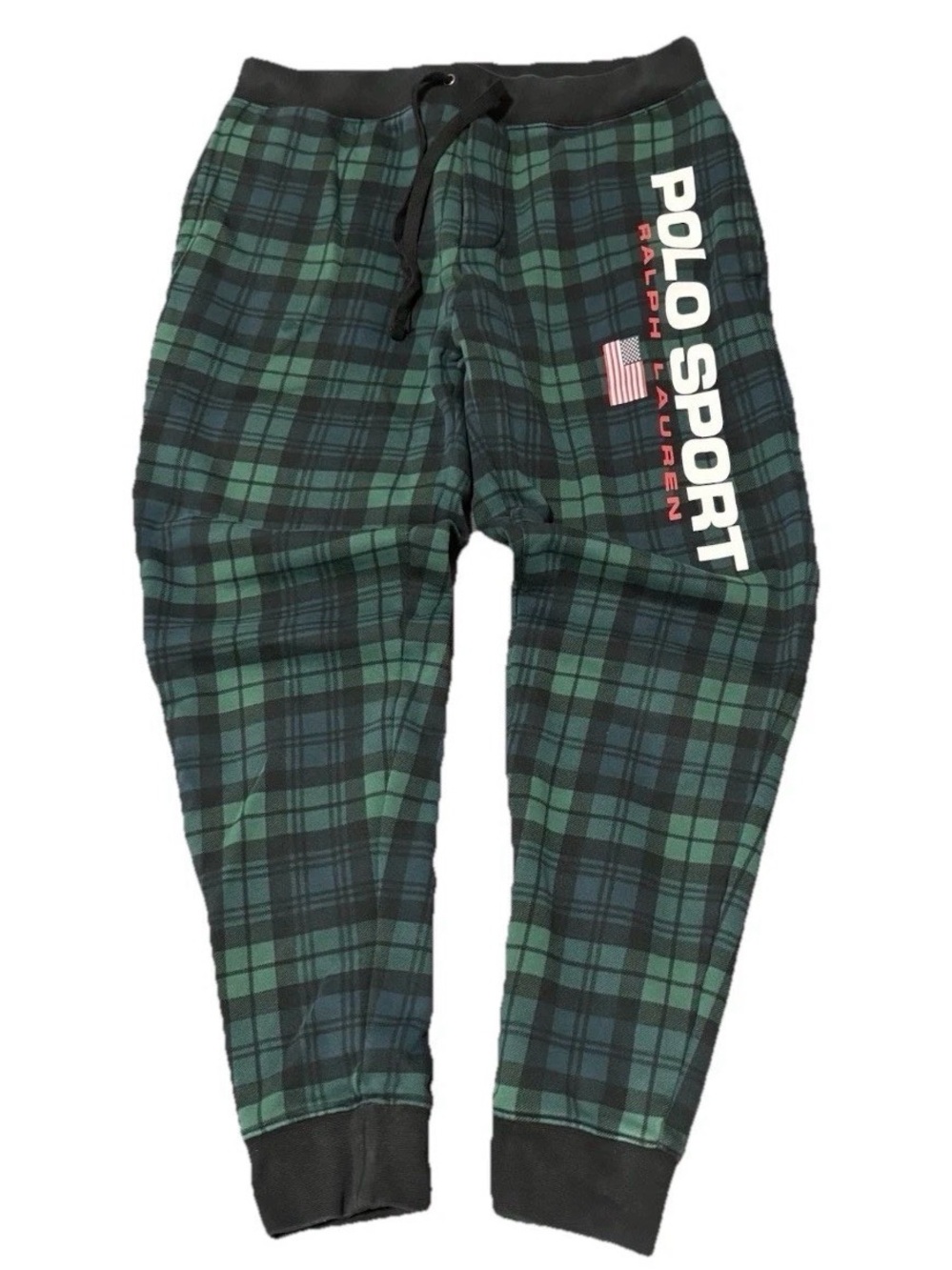 Polo Ralph Lauren Sport Plaid Sweatpants Joggers Pants Pwing Hi Tech mens Medium
